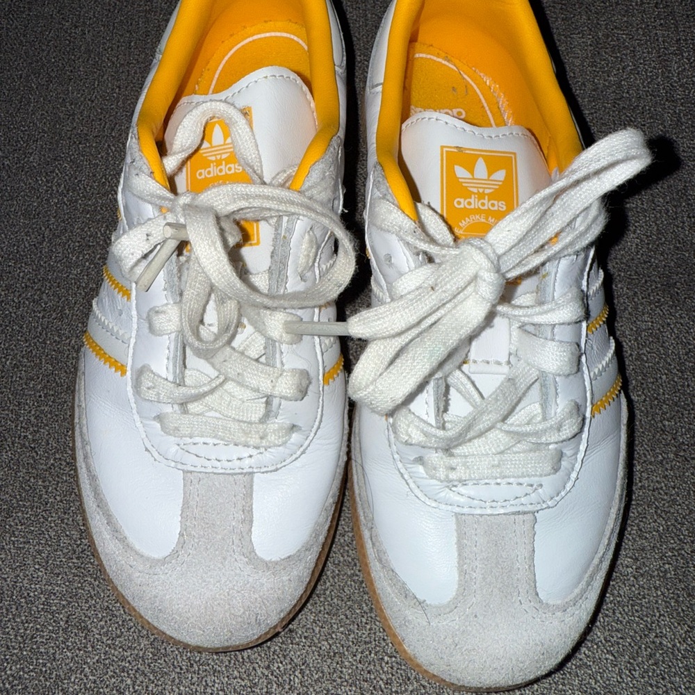 Adidas Classic White and Yellow Sambas